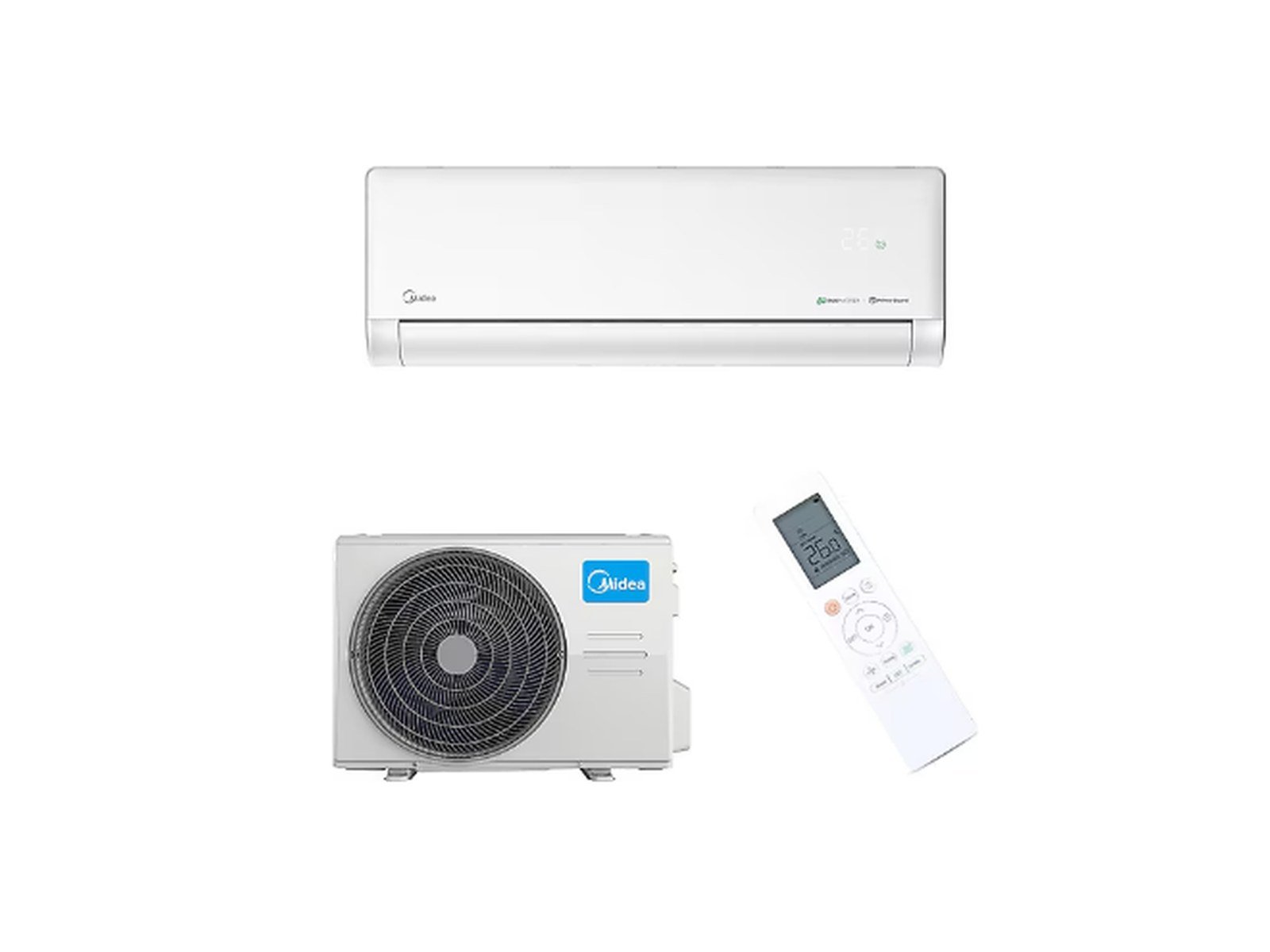 Midea split klima iç ünite, dış ünite ve kumanda